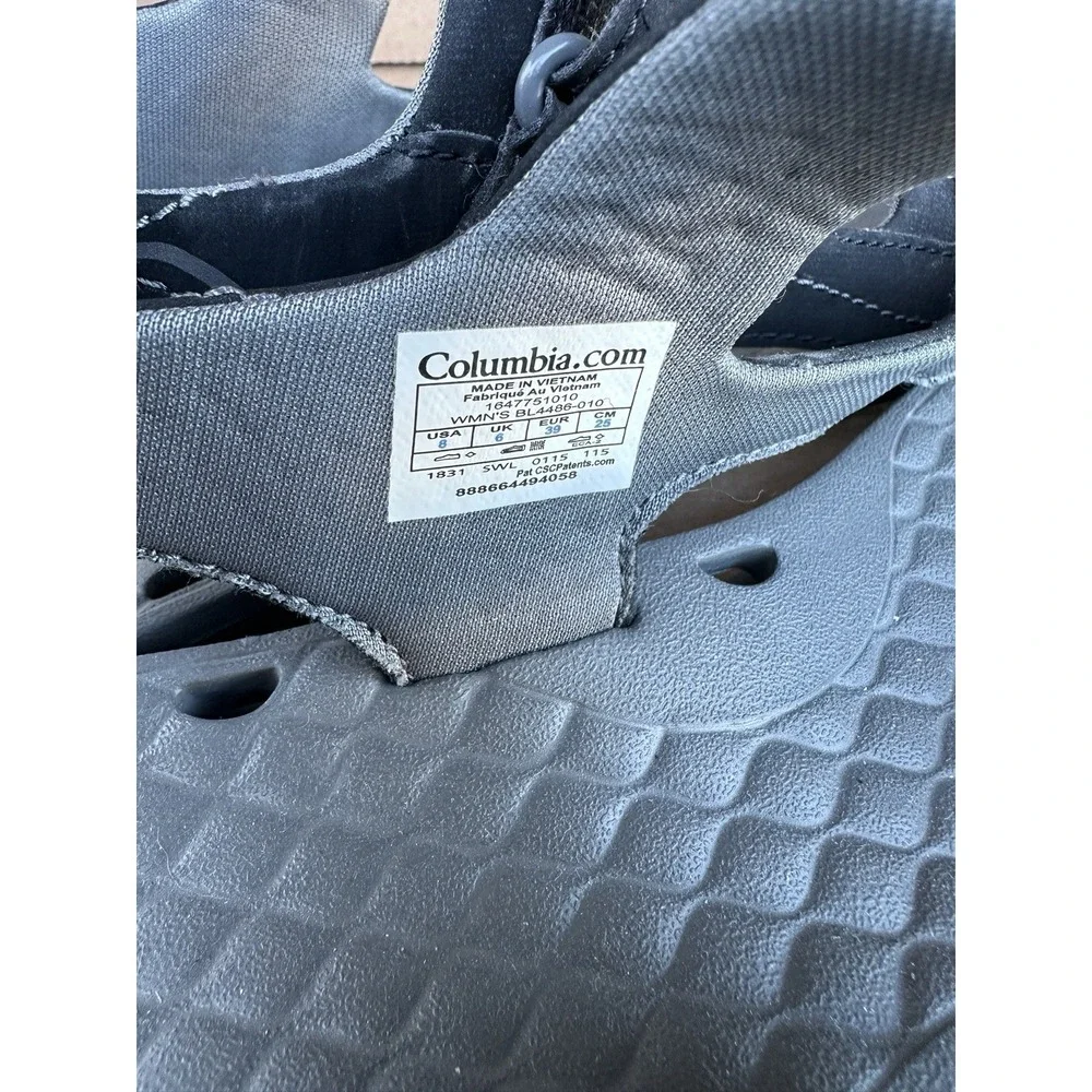 Columbia Sunlight Vent II Women's 8 Sandals Black Gray Adjustable Hiking Water
